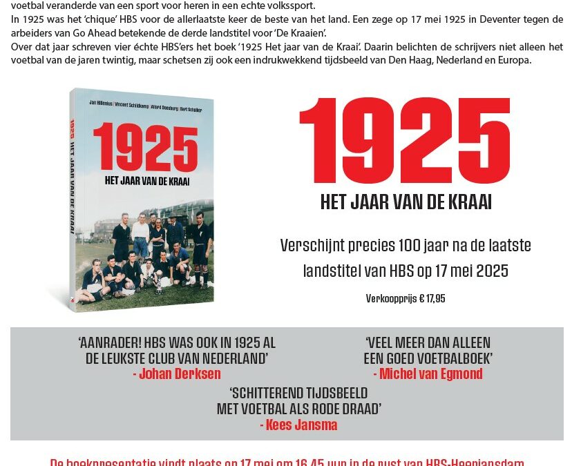 Zaterdag boekpresentatie; “1925 HET JAAR VAN DE KRAAI”
