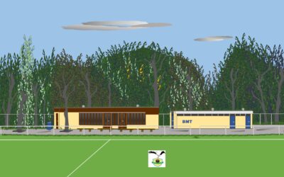 Nico van der Mark; illustratie oude BMT kantine en kleedkamers