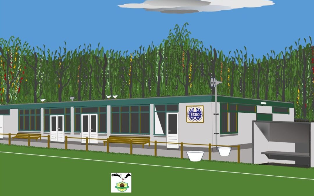 Nico van der Mark; illustratie van ESDO kantine en kleedkamers.