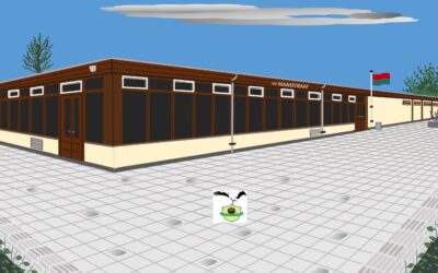 Nico van der Mark; “Illustratie vv Maasstraat kantine en kleedkamers”