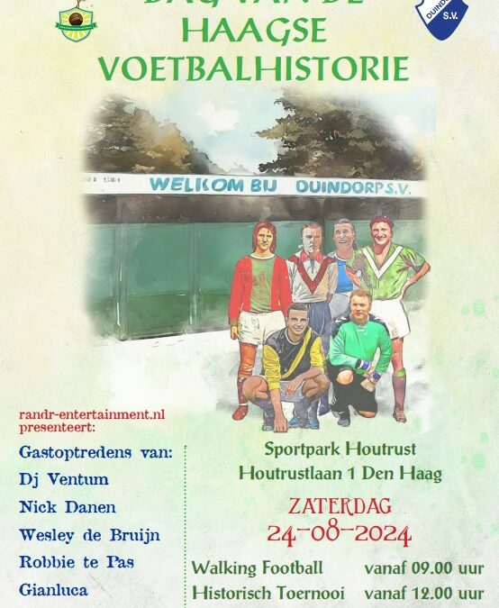 “Dag van de Haagse Voetbalhistorie” op zaterdag 24 augustus bij Duindorp SV.