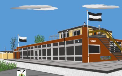 Nico van der Mark; Illustratie VUC kantine 1969 aan Het Kleine Loo